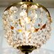 2-light brass and crystal ceiling light