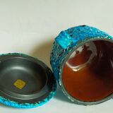 Covered ceramic pot fat-lava foam glaciers, enamels le cyclope, annecy