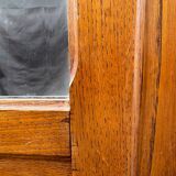 /Art Deco wardrobe with mirror in carved solid oak from the 20s/30s