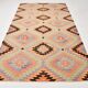 Tapis de sol tribal kilim vintage vert clair, 176x301 cm