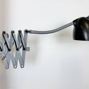 Grey Industrial Scissor Wall Lamp from Elektroinstala, 1960s
