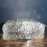 Vintage square molded glass ceiling light
