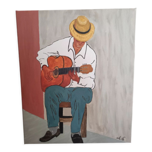 toile Paseo Cubano Guitariste