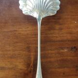 Old silver metal strawberry serving shovel spoon Ercuis goldsmith lily of the valley model