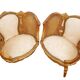 Paire de fauteuils corbeille