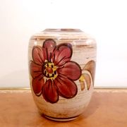 Vase vintage en céramique à fleurs