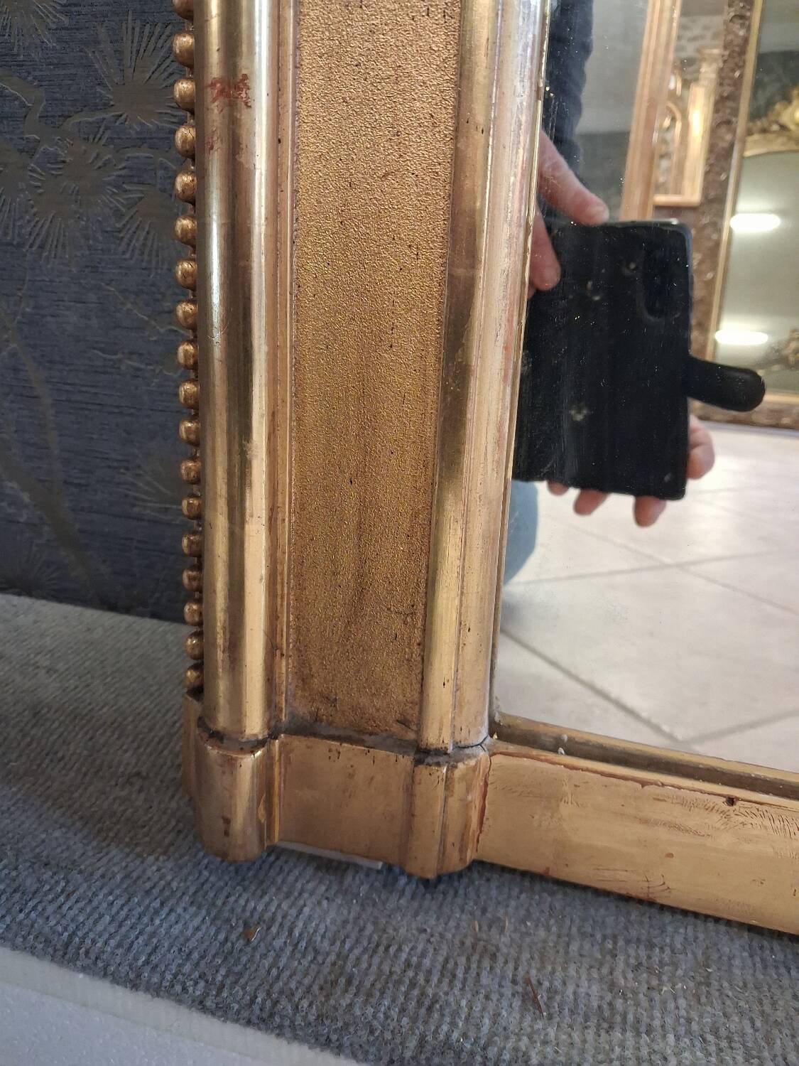 19th-century mirror 216 x 112