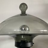 Vintage blown glass and metal lamp