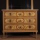 Commode en bois laqué avec miroir style Louis XVI