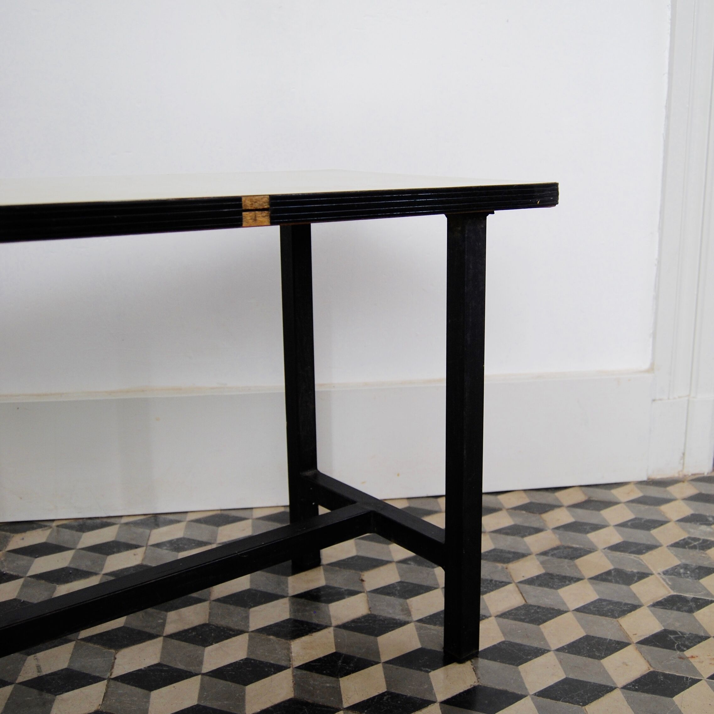 Formica and metal side table