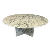 Ancienne table basse en marbre de carrare design italien des années 80