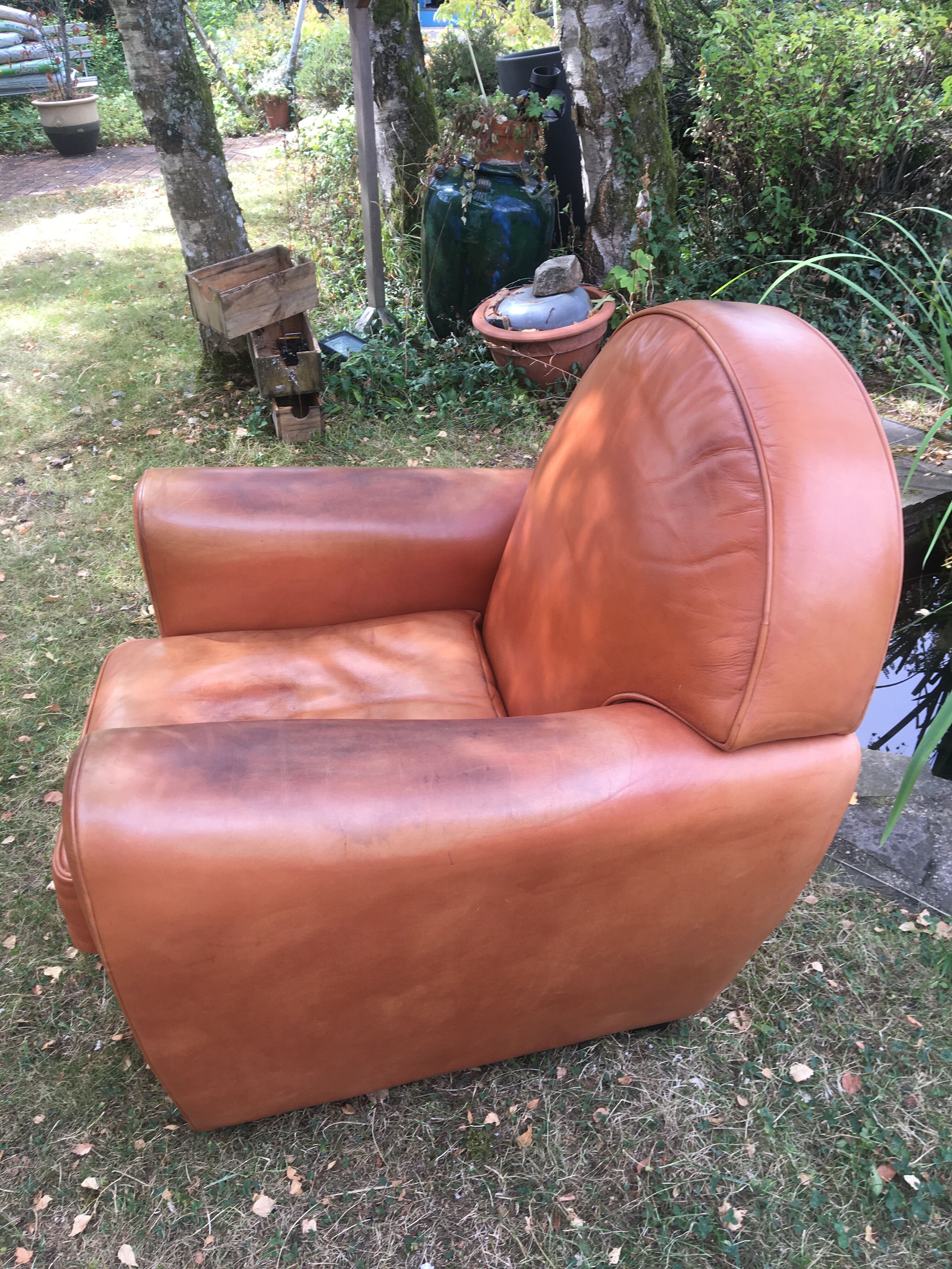 Roche Bobois leather club chair