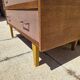 Vintage commode with 4 drawers restored – Wood veneer & soft yellow top