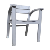 Vintage white children's chair, light grey 1950
