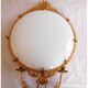Pair of Napoleon III porcelain and bronze wall lights