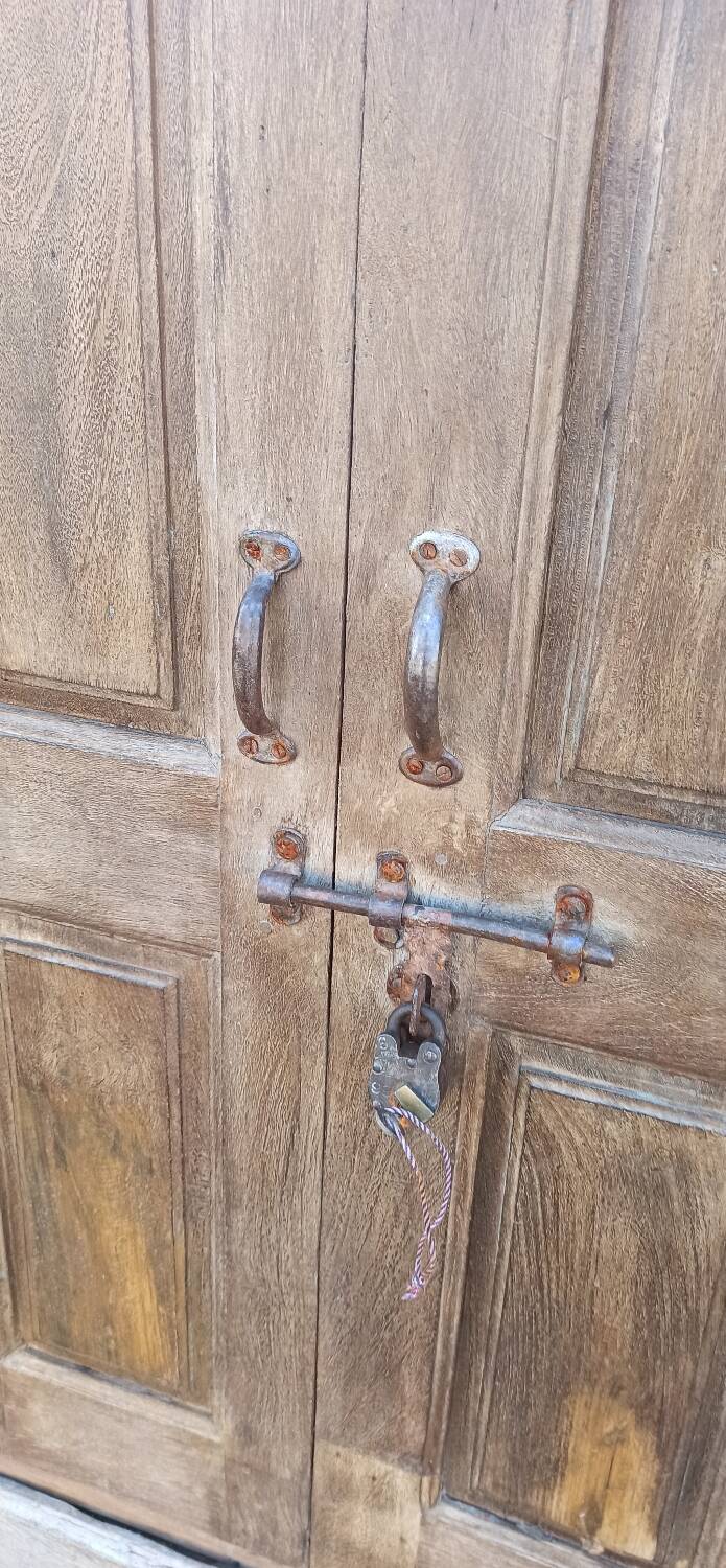 Large old double wooden door