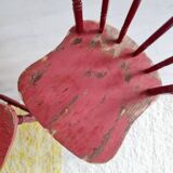 Antique Western bistro chairs in patinated red