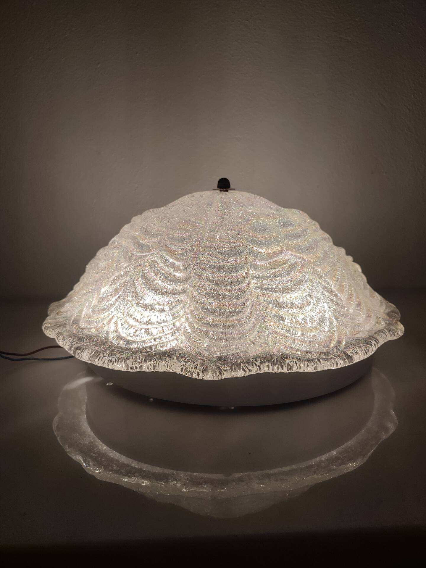 Lustre en verre de Murano irisé italien, 1970
