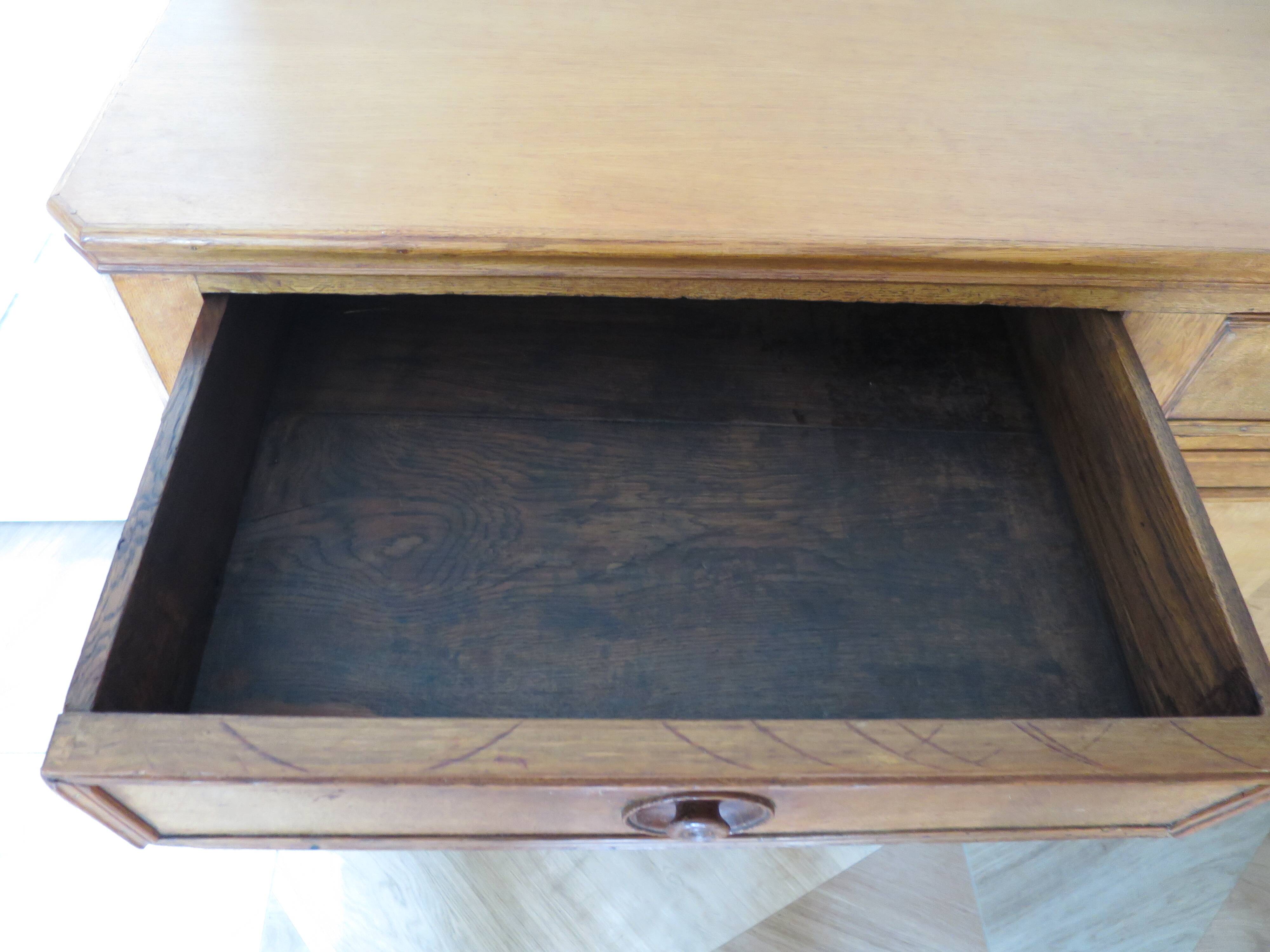 Old - Beautiful solid oak sideboard - 2 doors - 2 drawers in golden oak color