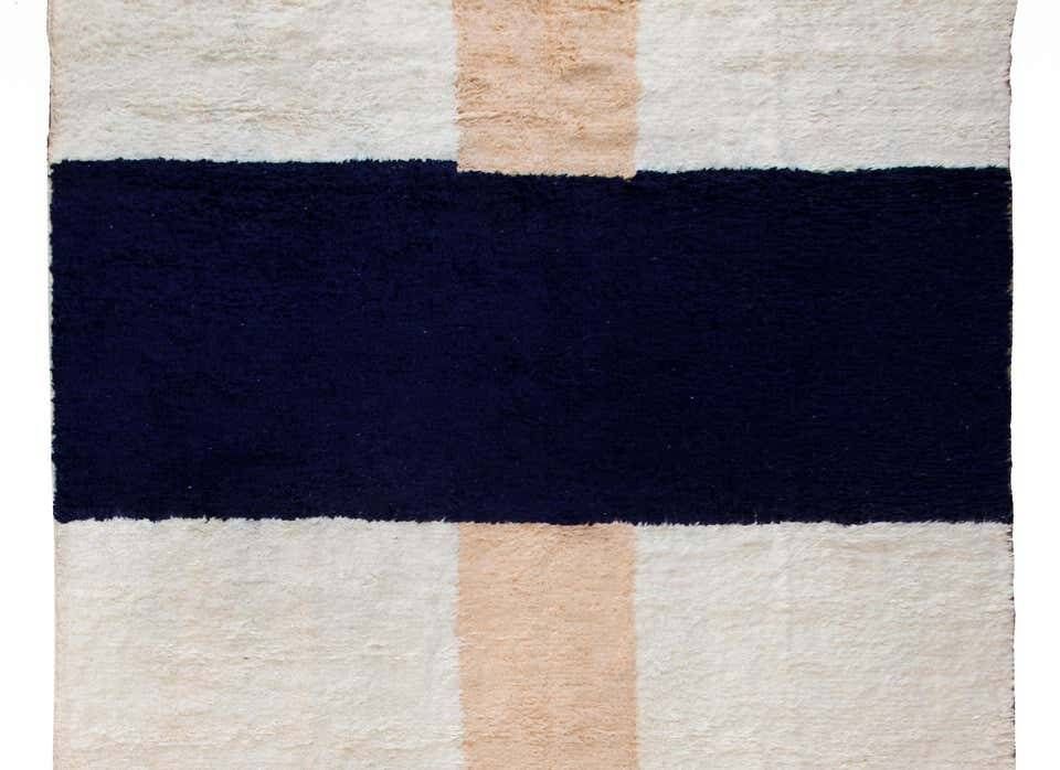 Small Moroccan wool rug 200cmx100cm traditional cotton