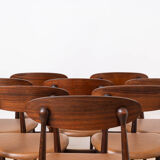 Mid Century Modern Dining Set, Round Table with 4 Fredrik Kayser Chairs