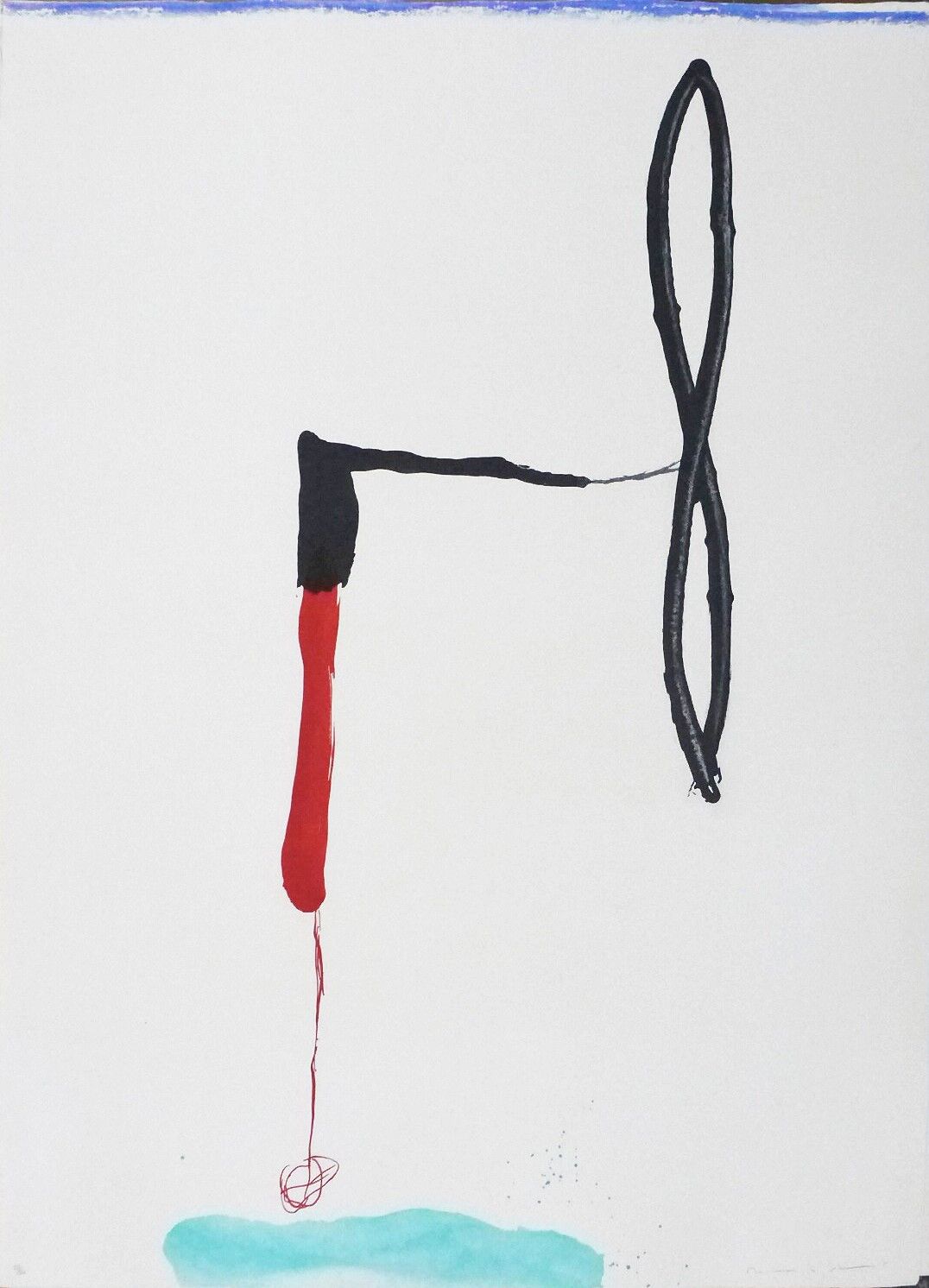 Original signed engraving Riera I Arago Jose Maria, Avión en ángulo sobre agua, 2010