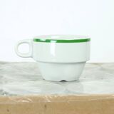 Lot de 12 tasses en porcelaine blanche de Lubiana, Pologne années 1960