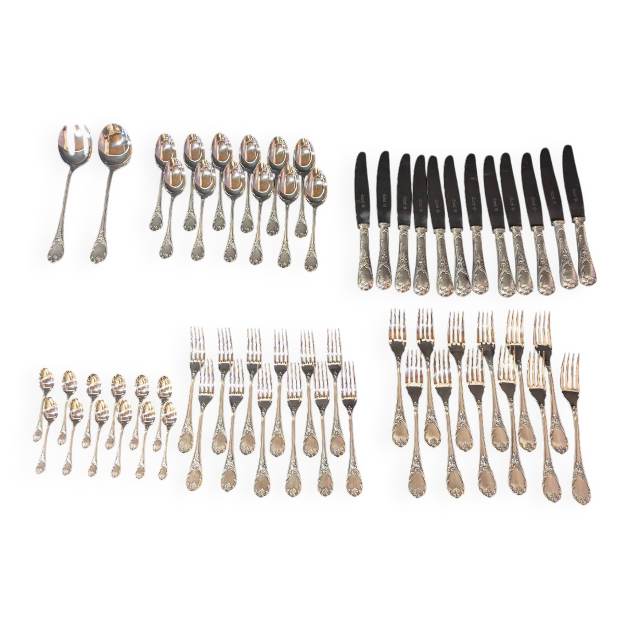 Christofle cutlery set – Marly model – 164 pieces – silver-plated metal
