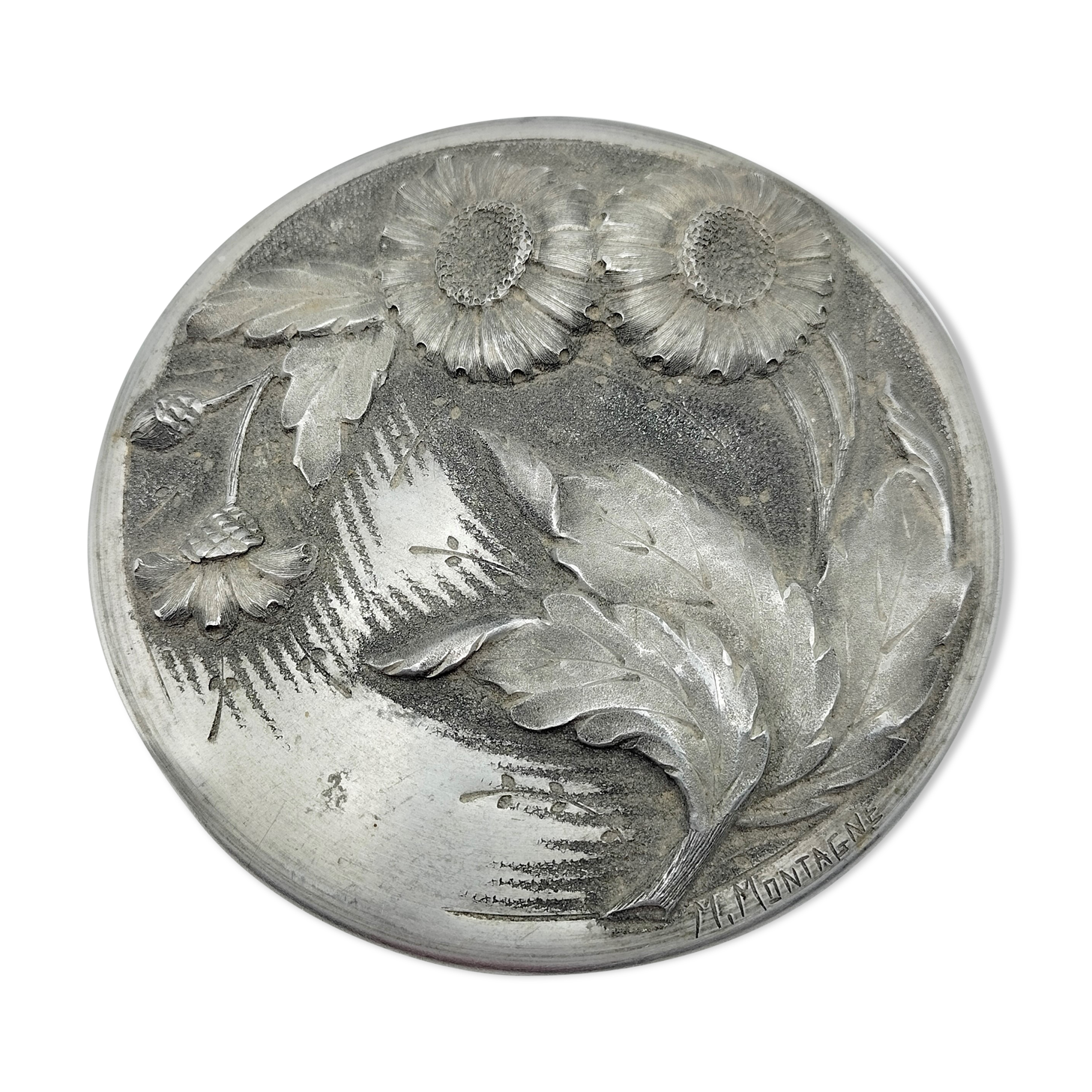 Metal candy box pushed back