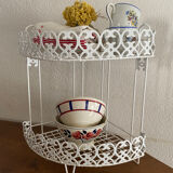 Corner shelf in openwork metal