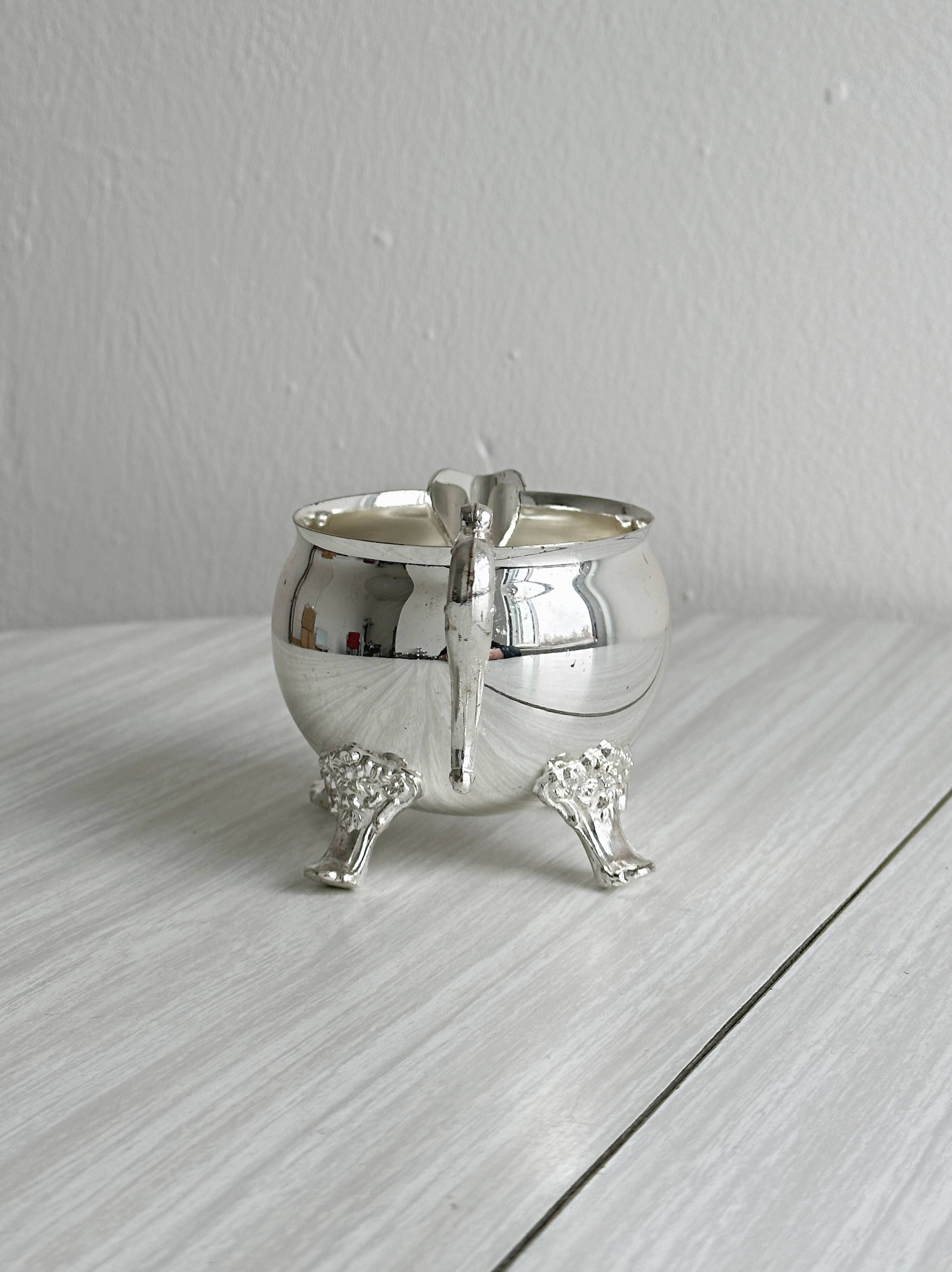 Antique metal sugar bowl