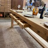 Large farmhouse table with 10 drawers