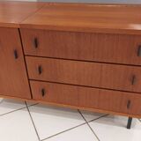 Commode Teck vintage 1970