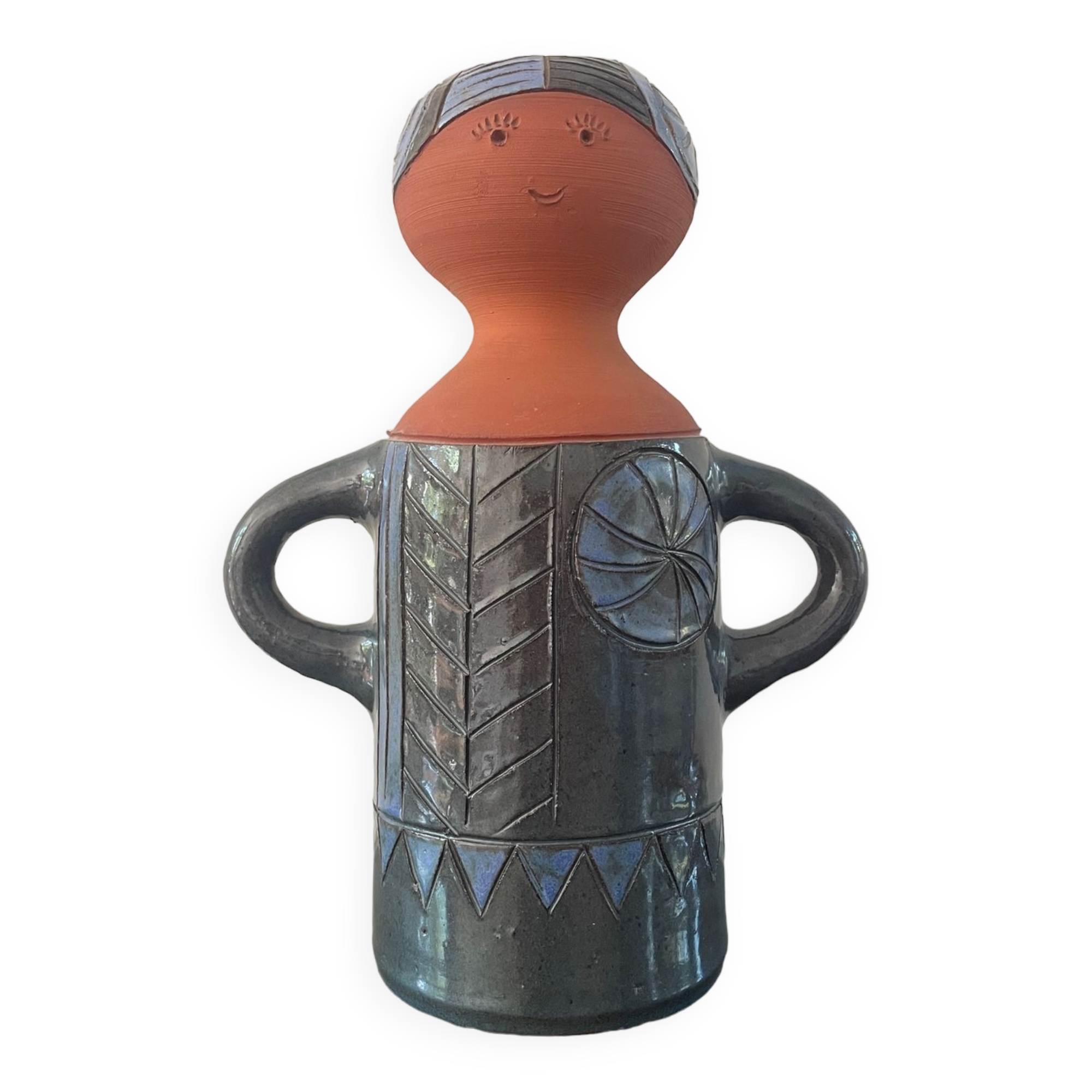 Vintage Vera Haij, Steneby. Ceramic Vera Haij Swedish - Modernist Vase Sweden Girl Pottery.