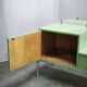 Bauhaus Czech Green Vanity Table with Mirror and Chrome Frame, 1930s