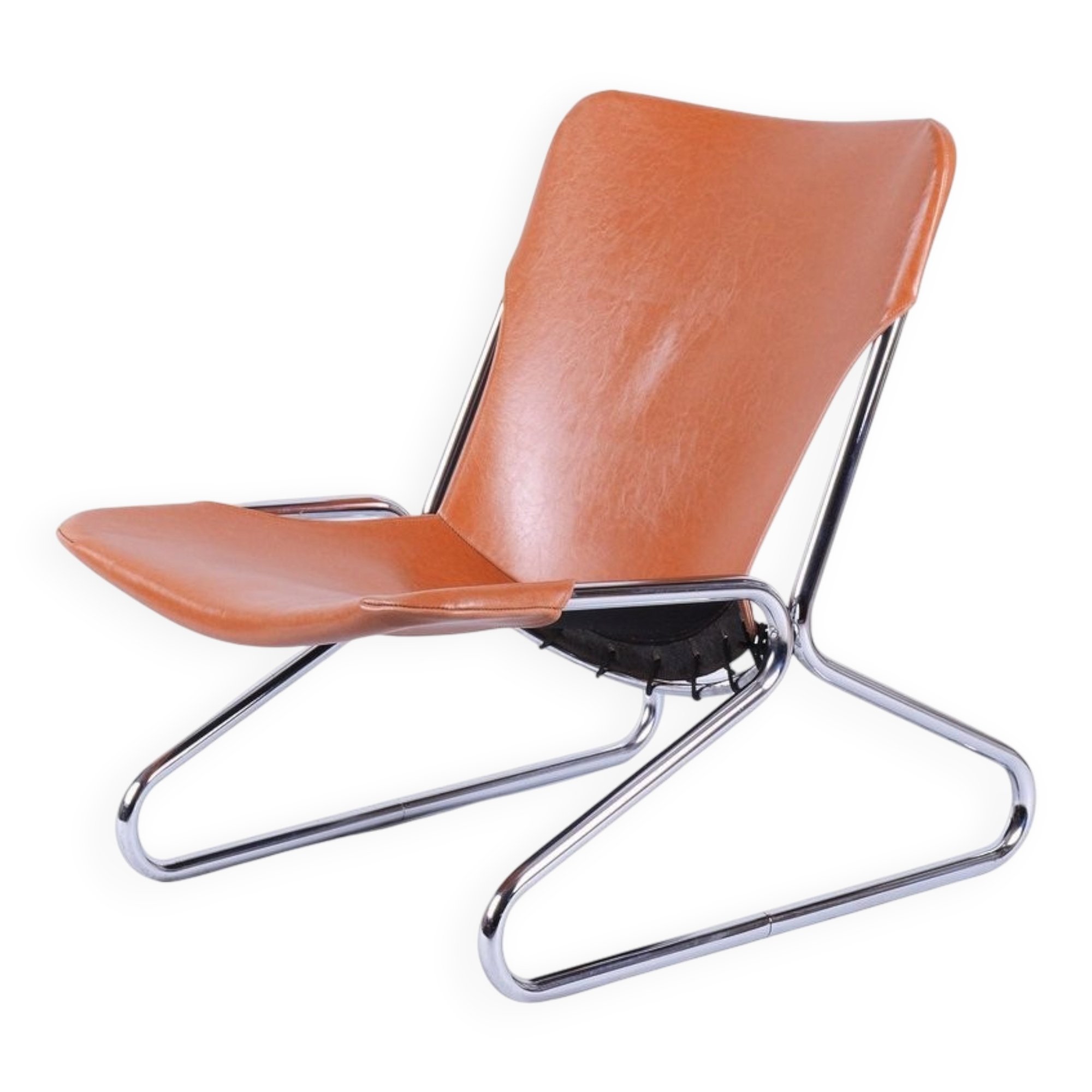 German Bauhaus Armchair in Leather by Lusch and Co West, 1970s