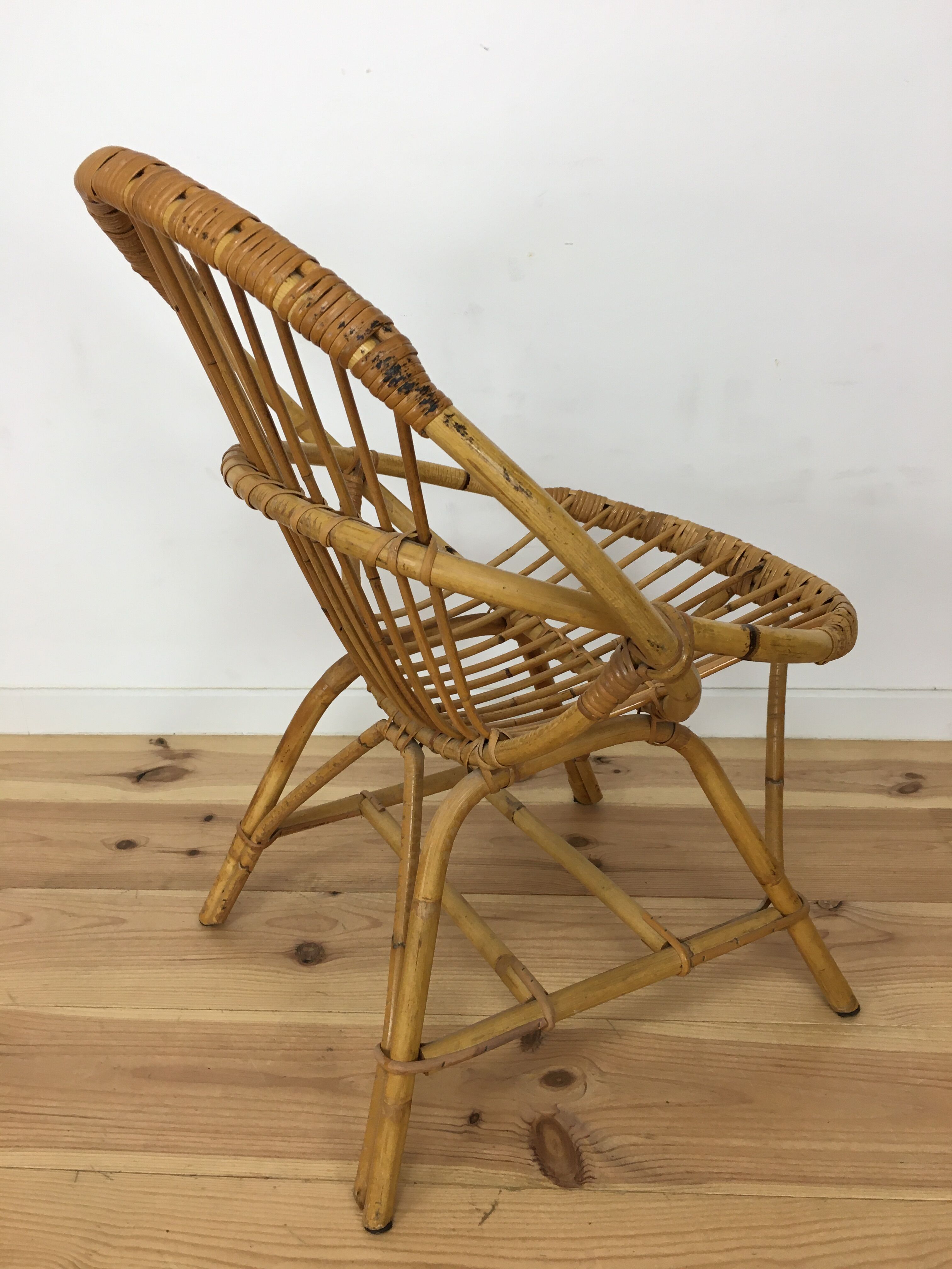 Rattan basket armchair