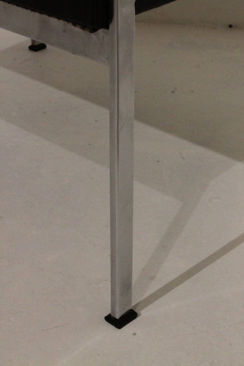 Pair of designer leather and brushed stainless steel footrests - Rob Parry