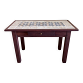 Side table wood & ceramics