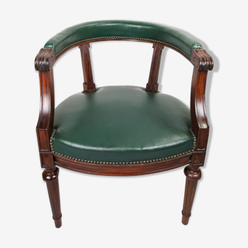 Mahogany office chair and English green leather