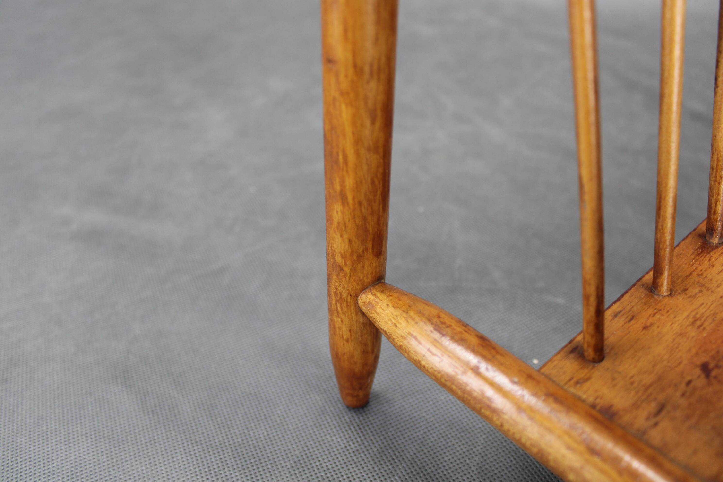 1960s uluv solid beech magazine stand, czechoslovakia