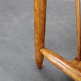 1960s uluv solid beech magazine stand, czechoslovakia