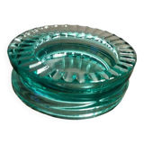 Vintage round ashtray, translucent green