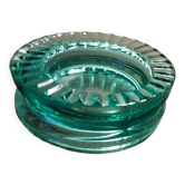 Vintage round ashtray, translucent green