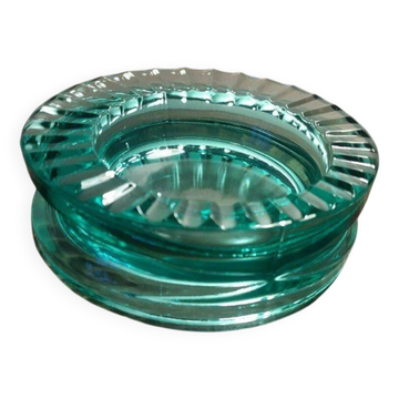 Vintage round ashtray, translucent green