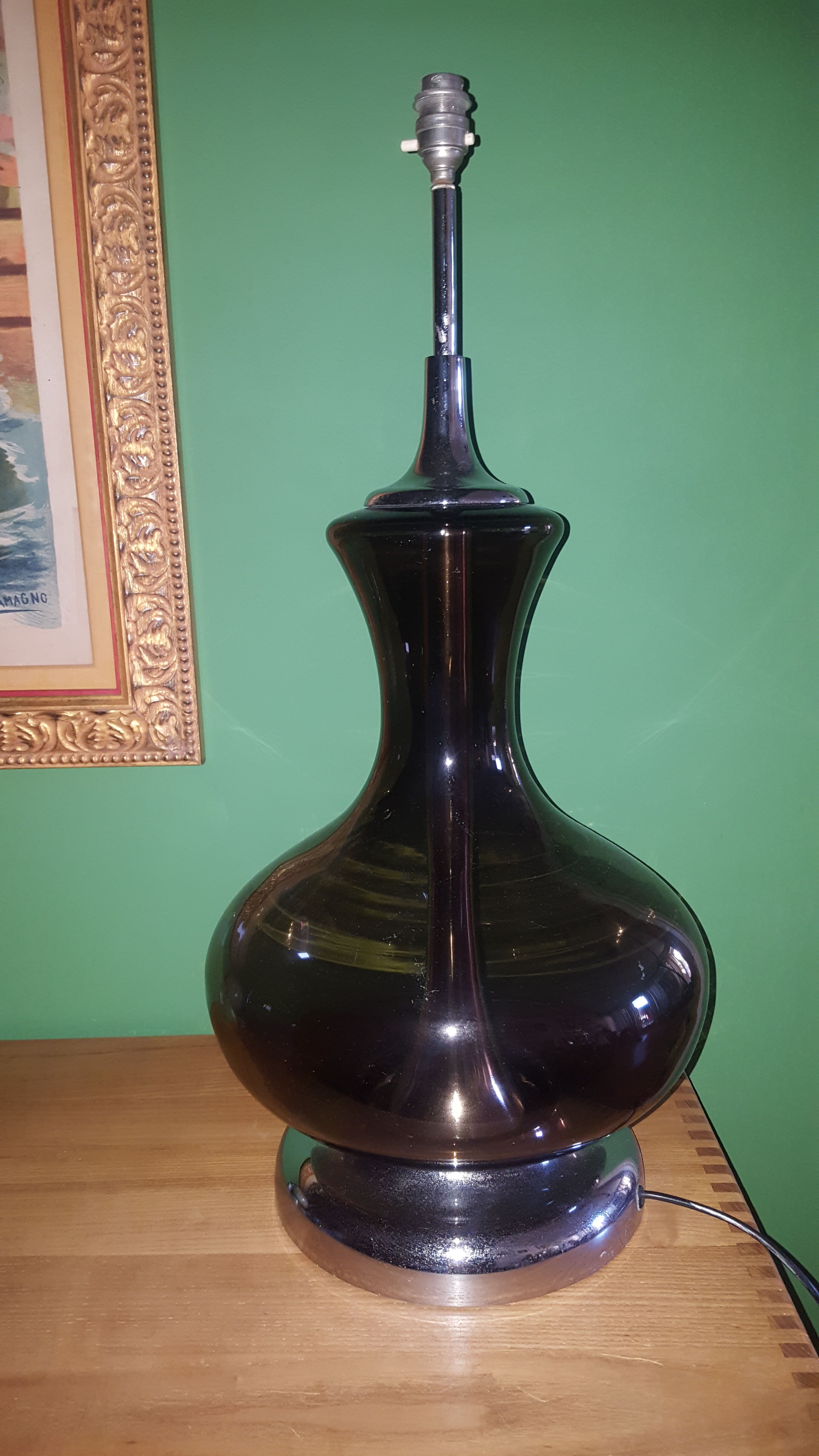 Foot lamp in smoked glass