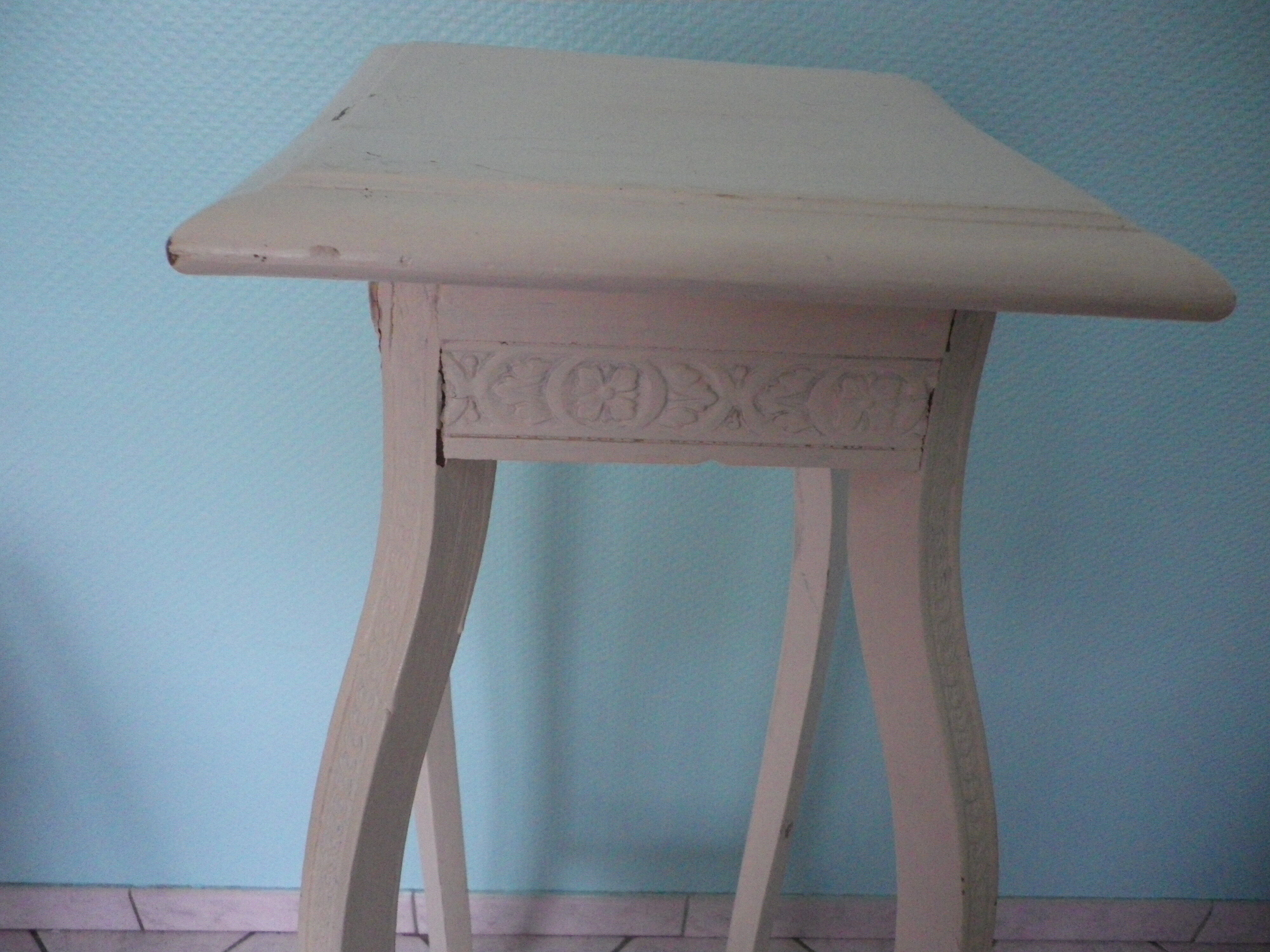Wooden white side table 50/60