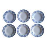 Set of 6 Dux blue soup plates Boch 1960