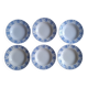 Set 6 assiettes creuses Dux bleues Boch 1960