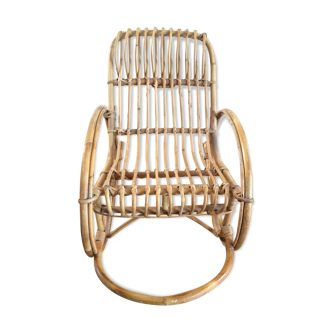 Rocking chair enfant en rotin